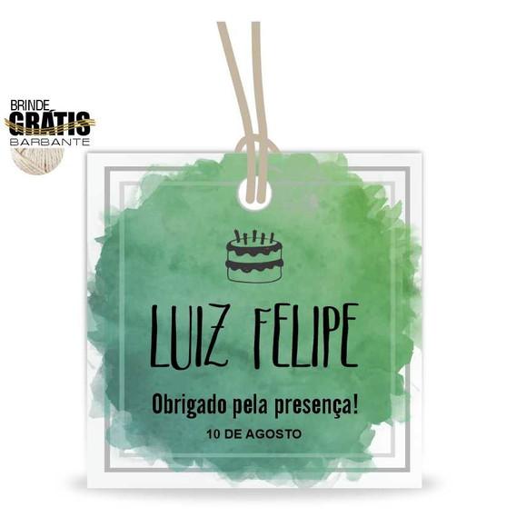 Tag aniversário quadrada