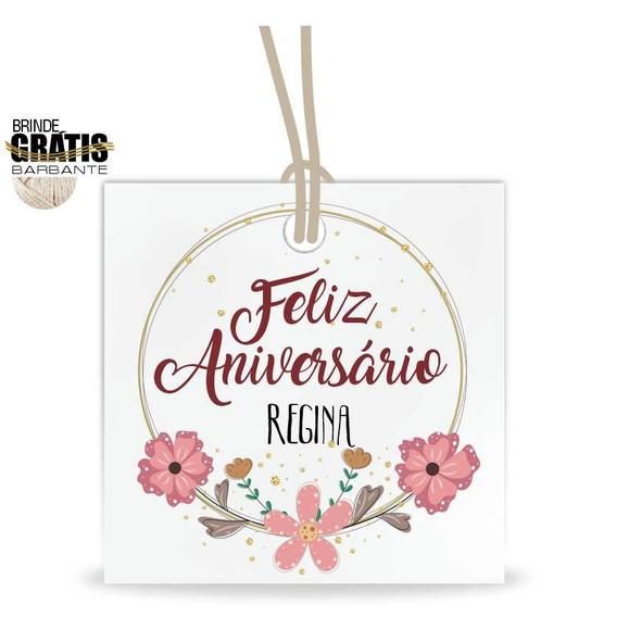 Tag aniversário quadrada