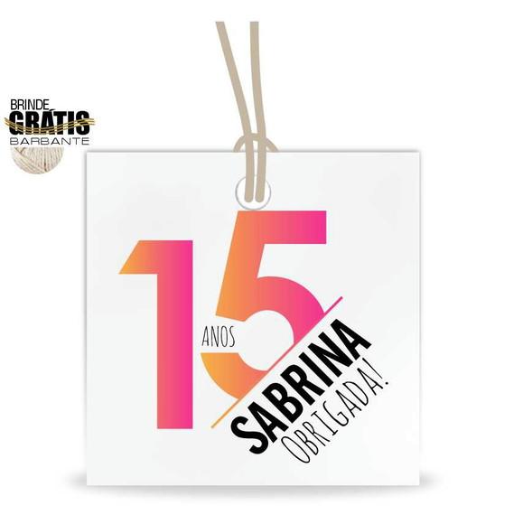 Tag aniversário quadrada