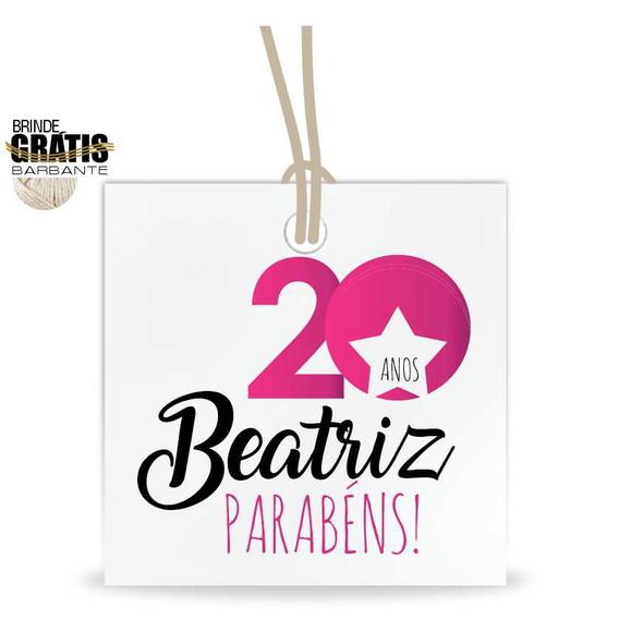Tag aniversário quadrada