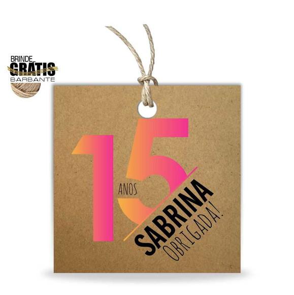 Tag aniversário quadrada