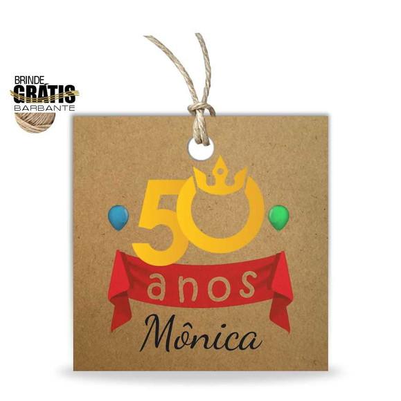 Tag aniversário quadrada