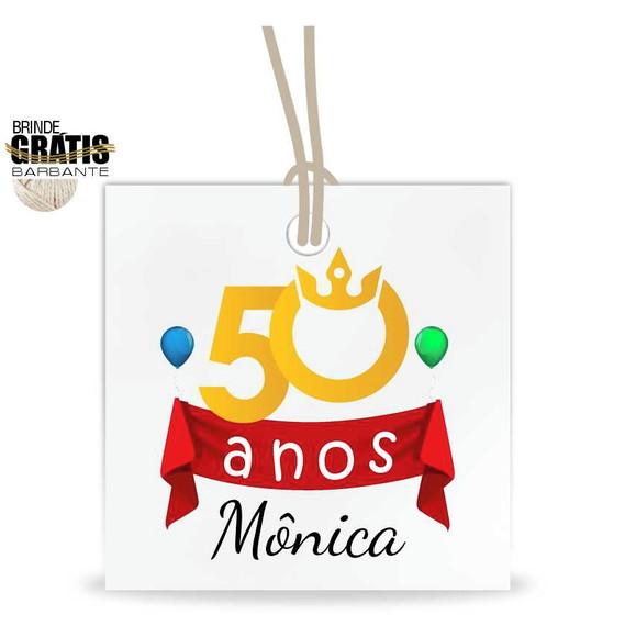 Tag aniversário quadrada