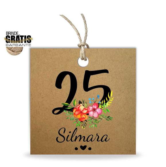 Tag aniversário quadrada