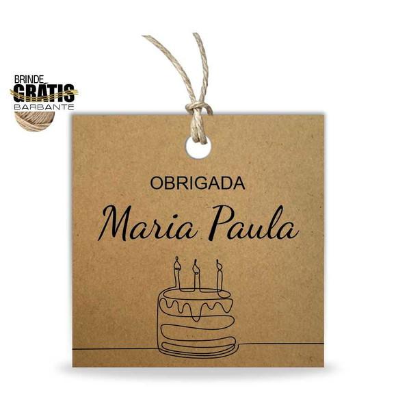 Tag aniversário quadrada