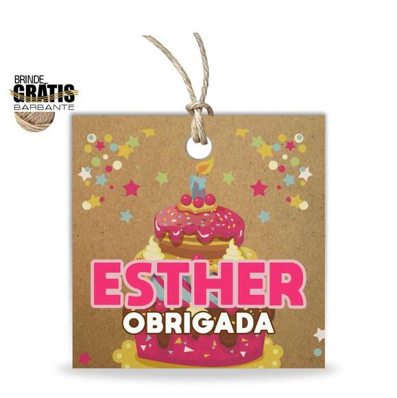 Tag aniversário quadrada
