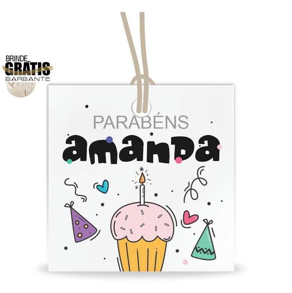 Tag aniversário quadrada