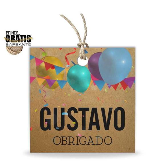 Tag aniversário quadrada