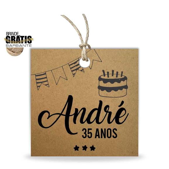 Tag Aniversário Quadrada