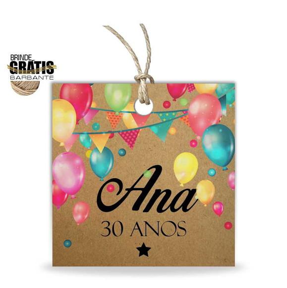 Tag aniversário quadrada