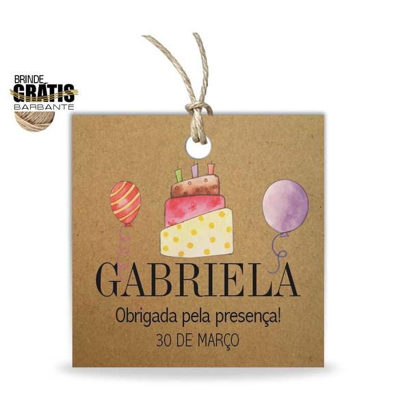 Tag Aniversário Quadrada