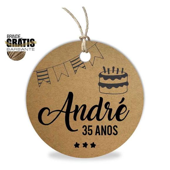 Tag aniversário redonda