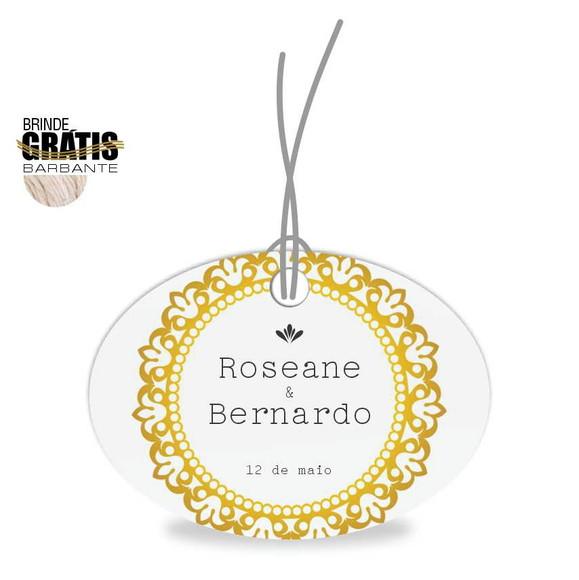 Tag casamento oval arabesco
