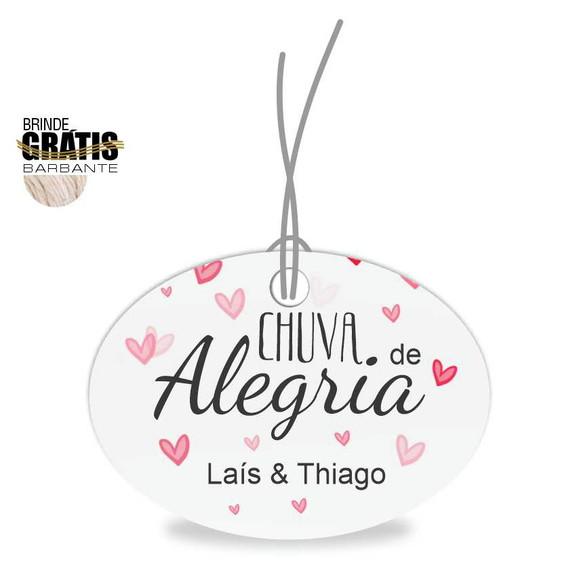 Tag casamento oval chuva de alegria