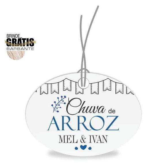 Tag casamento oval chuva de arroz