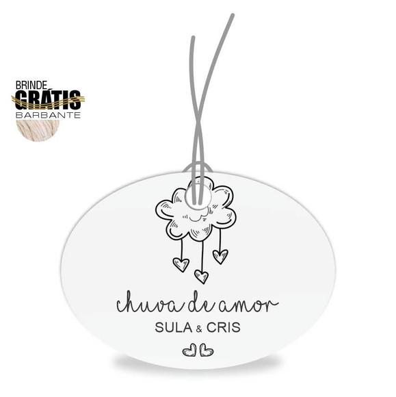 Tag casamento oval chuva de amor