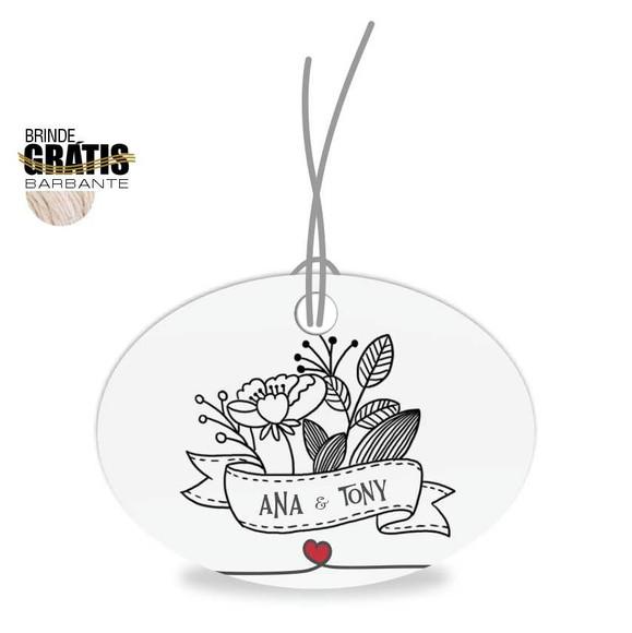 Tag casamento oval floral
