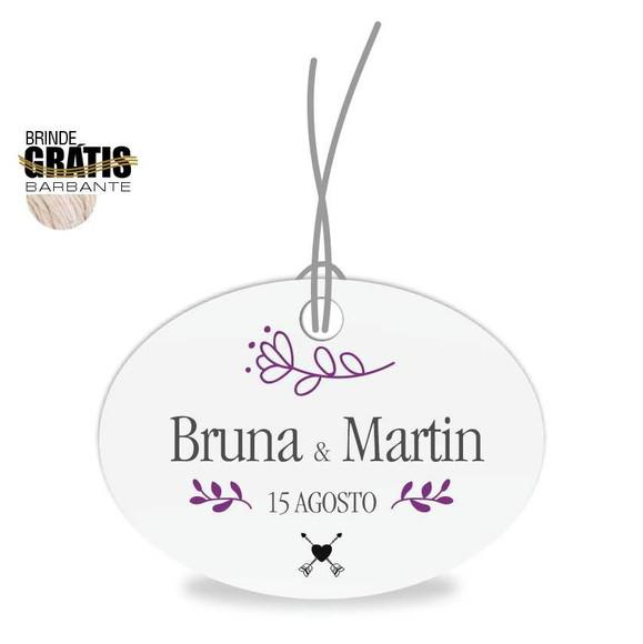 Tag casamento oval floral
