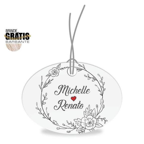 Tag casamento oval floral
