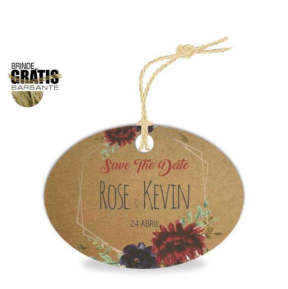 Tag casamento oval floral