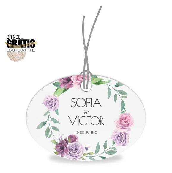 Tag casamento oval floral