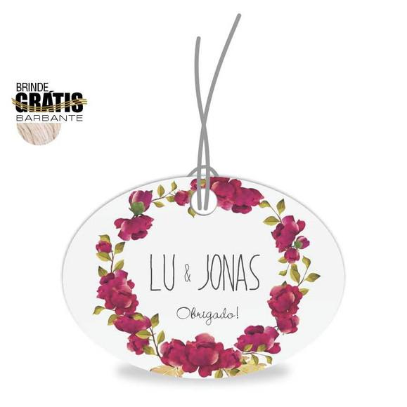 Tag casamento oval floral