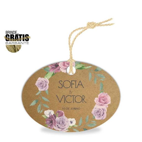 Tag casamento oval floral