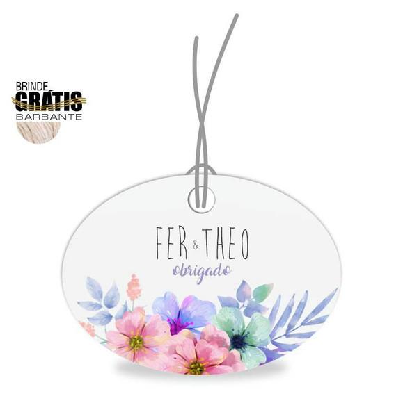 Tag casamento oval floral