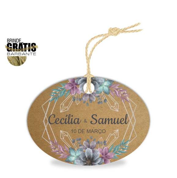 Tag casamento oval floral