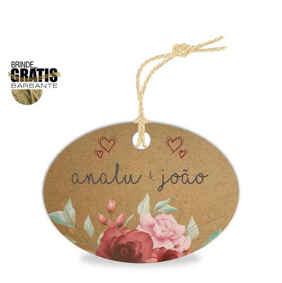 Tag casamento oval floral