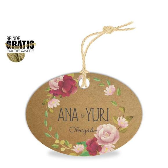 Tag casamento oval floral