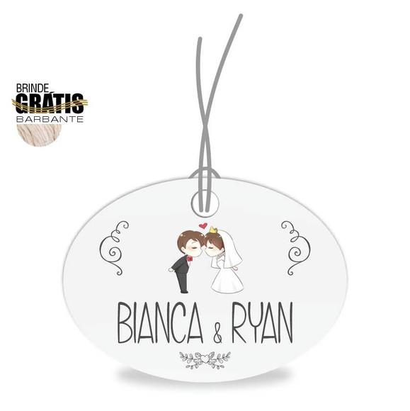 Tag casamento oval noivinhos