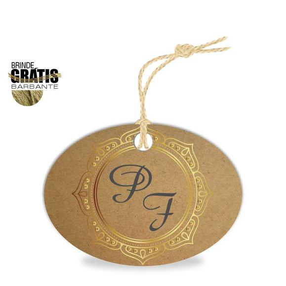 Tag casamento oval monograma