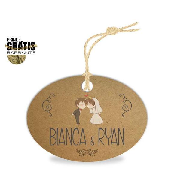 Tag casamento oval noivinhos