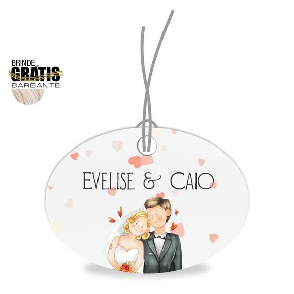 Tag casamento oval noivinhos