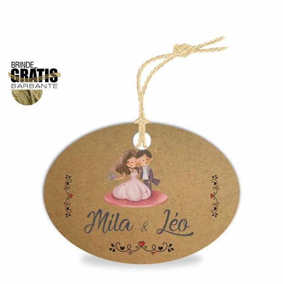 Tag casamento oval noivinhos