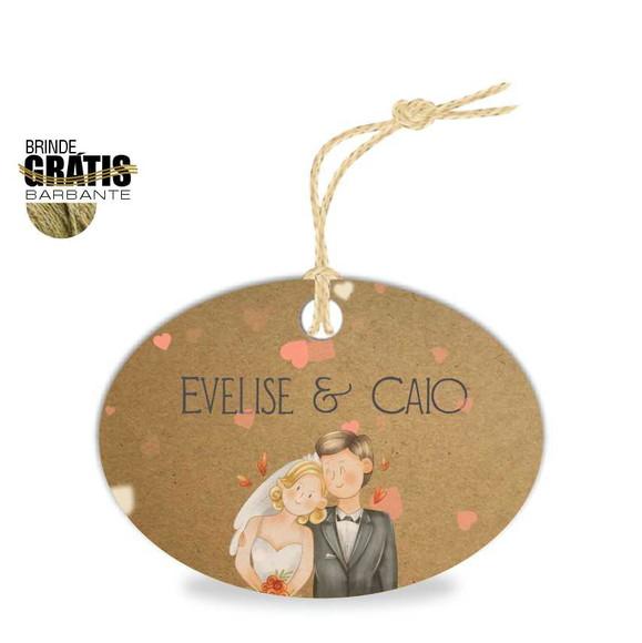 Tag casamento oval noivinhos