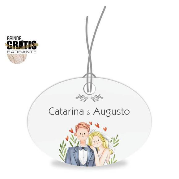 Tag casamento oval noivinhos