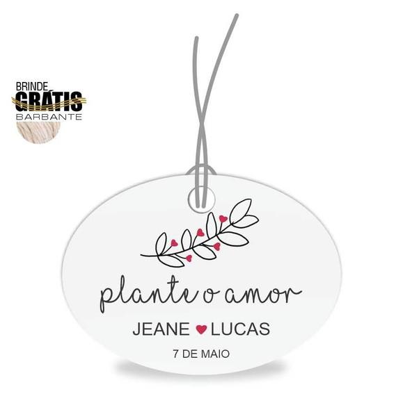 Tag casamento oval plante amor