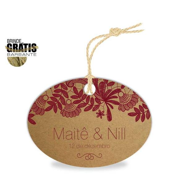 Tag casamento oval renda