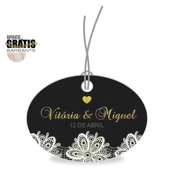 Tag casamento oval renda