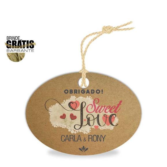 Tag casamento oval sweet love