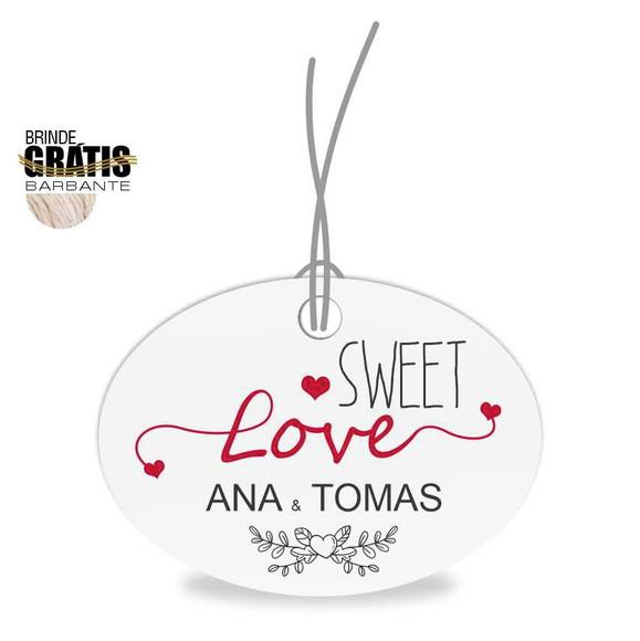 Tag casamento oval sweet love
