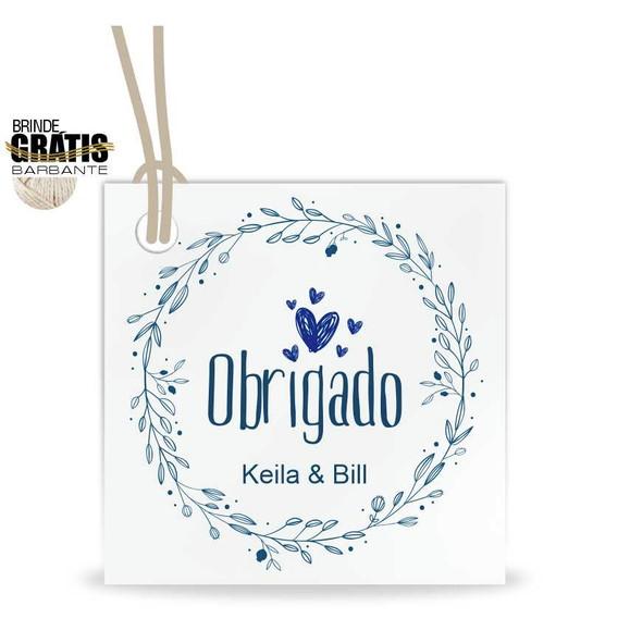 Tag casamento quadrada agradecimento
