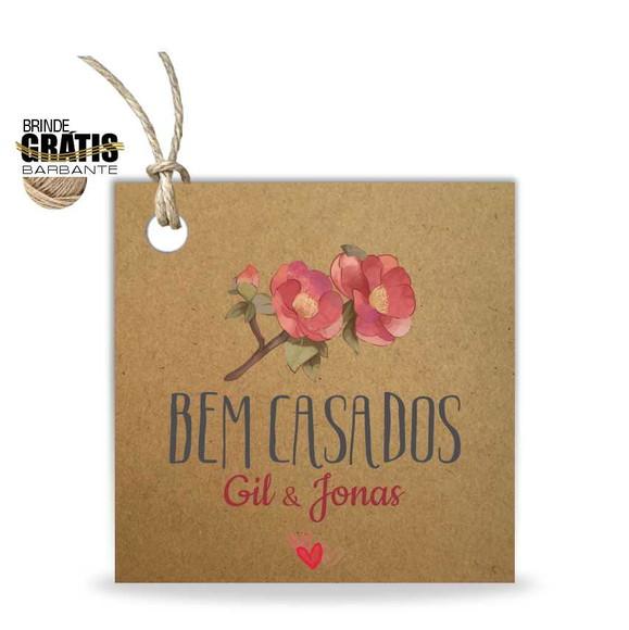Tag casamento quadrada bem-casados