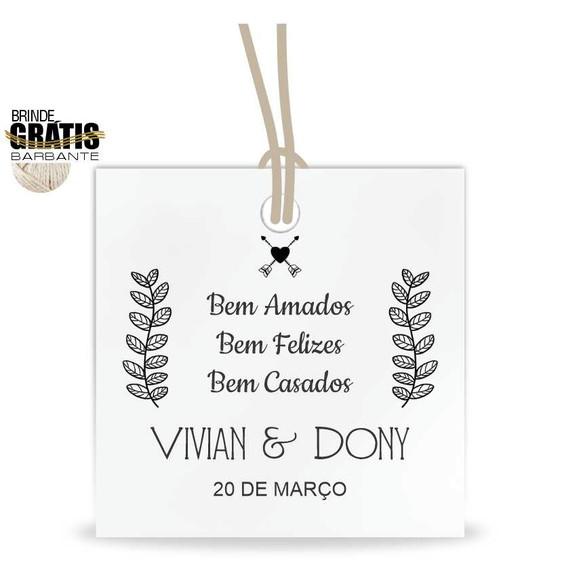 Tag casamento quadrada bem-casados