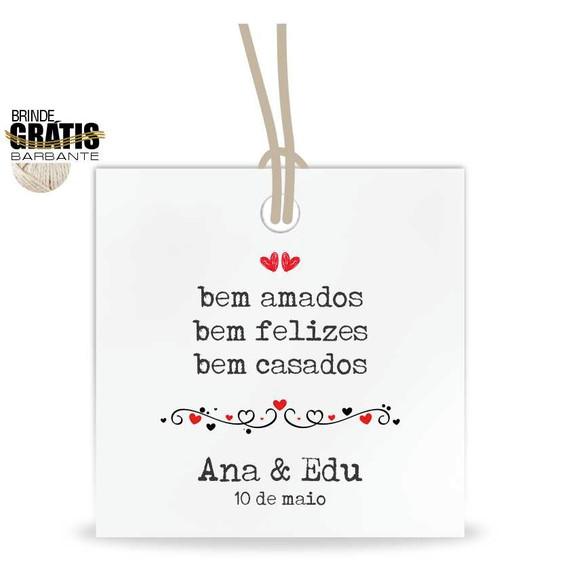 Tag casamento quadrada bem-casados