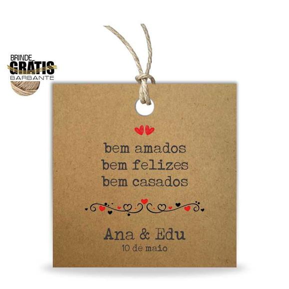Tag casamento quadrada bem-casados