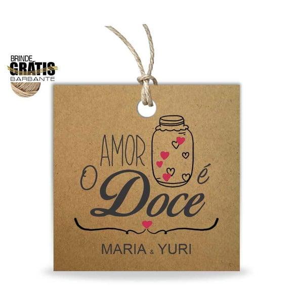 Tag casamento quadrada doce amor