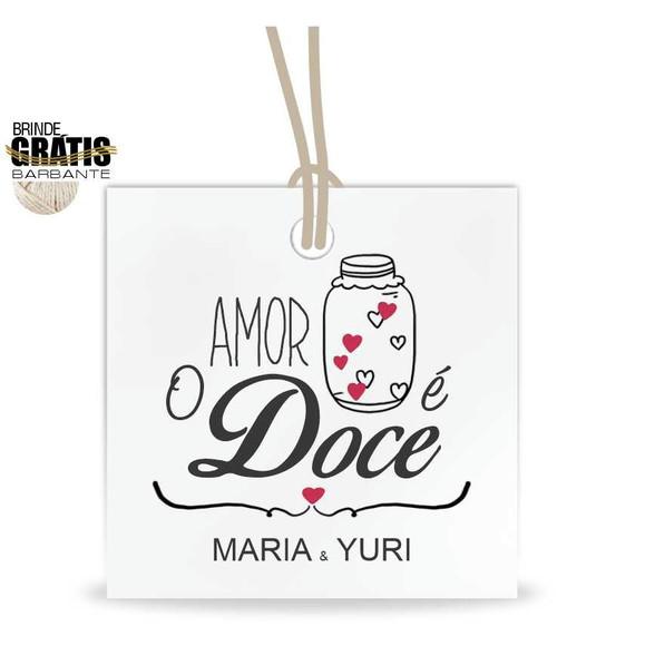 Tag casamento quadrada doce amor